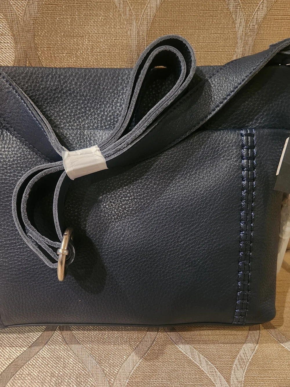 Women's Navy Leather Crossbody Bag